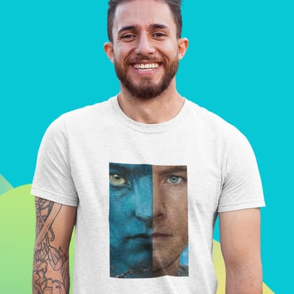 EqualLife Pure Cotton Bio-Washed T-Shirt Chest Printed-Science Fiction Avatar Jake Sully Design-by ZingerTees-Men-EL9120460-M