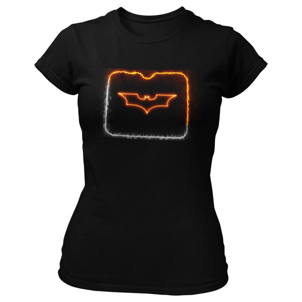 EqualLife Pure Cotton Bio-Washed T-Shirt Chest Printed-Batman Neon Icon Design-6-by ZingerTees-Women-EL9120417-F
