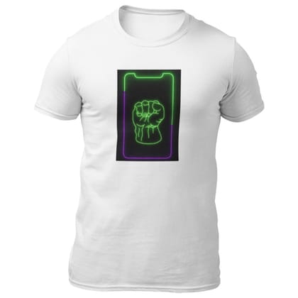 EqualLife Pure Cotton Bio-Washed T-Shirt Chest Printed-The Hulk Neon Icon Design-8-by ZingerTees-Men-EL9120419-M