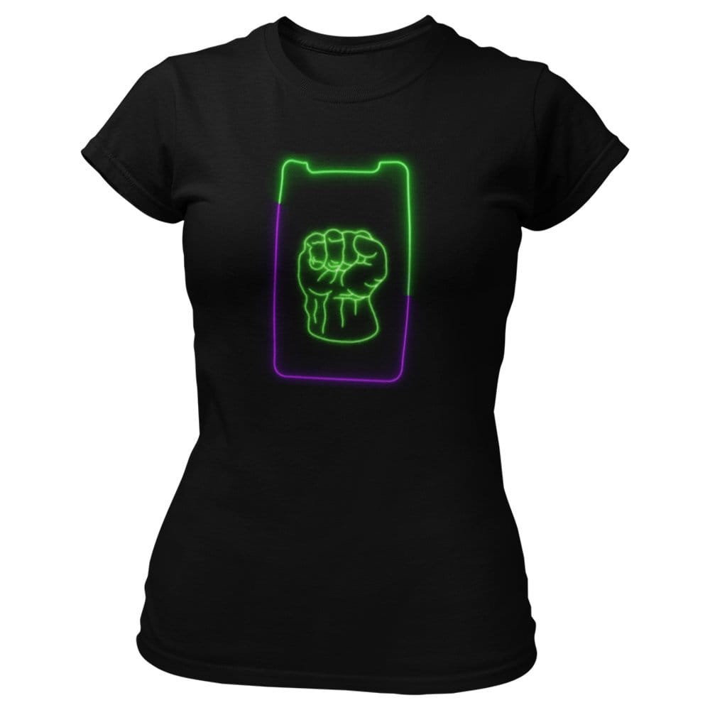 EqualLife Pure Cotton Bio-Washed T-Shirt Chest Printed-The Hulk Neon Icon Design-8-by ZingerTees-Women-EL9120419-F