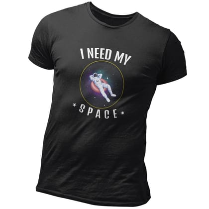 EqualLife Pure Cotton Bio-Washed T-Shirt Chest Printed-Funny Alien Message 2 - I Need My Space Design-by ZingerTees-Men-EL9120127-M