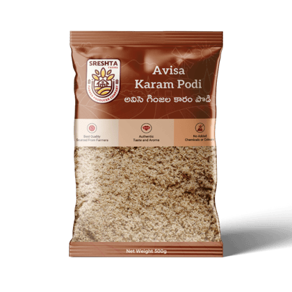 Sreshta Farms Spicy Flax Seed Powder | Roasted Flaxseed Chutney Powder