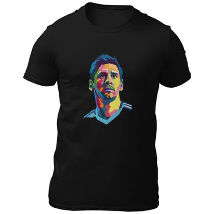 EqualLife Pure Cotton Bio-Washed Chest Printed T-Shirt - Football Series - Messi Vibrant Vision - by ZingerTees-Men-EL9120591-M