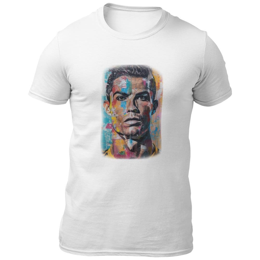 EqualLife Pure Cotton Bio-Washed Chest Printed T-Shirt - Football Series - CR7 The Artistic Legend - by ZingerTees-Men-EL9120590-M