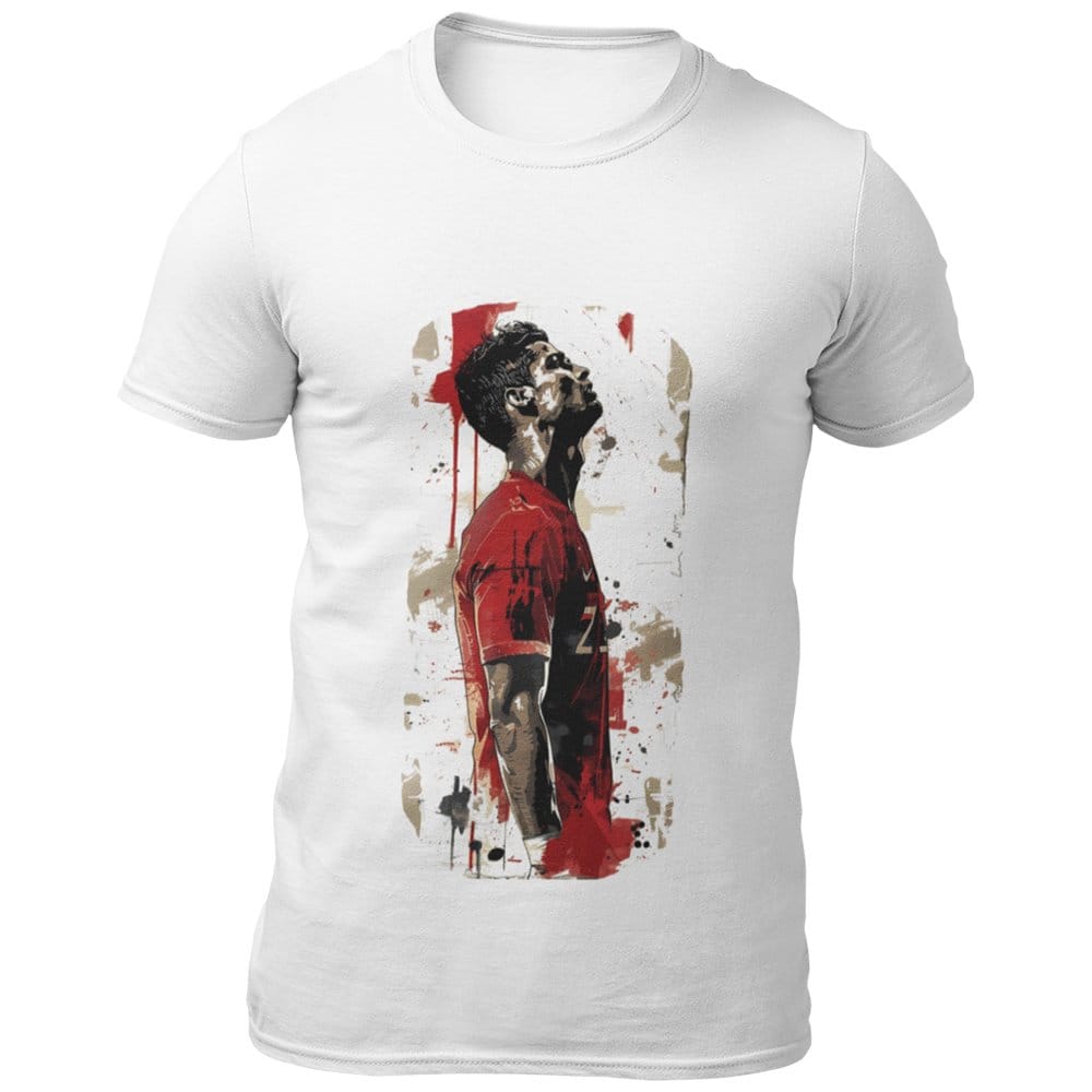 EqualLife Pure Cotton Bio-Washed Chest Printed T-Shirt - Football Series - CR7 The Red legend - by ZingerTees-Men-EL9120589-M