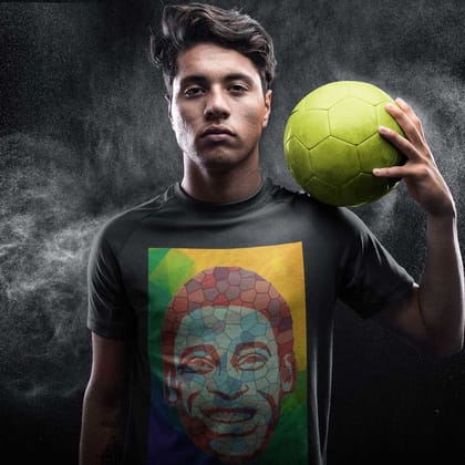 EqualLife Pure Cotton Bio-Washed T-Shirt Chest Printed-Legends - Pele is Immortal Design-by ZingerTees--Men-EL9120116-M