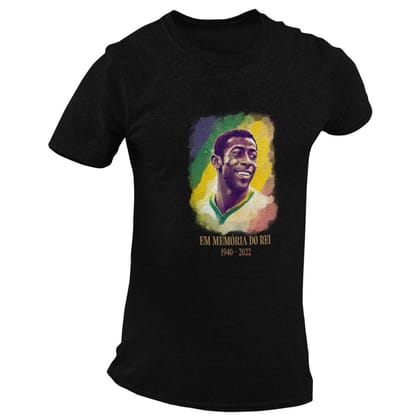 EqualLife Pure Cotton Bio-Washed T-Shirt Chest Printed-Legends - Immortal Pele - In Memory of Do Rei Design-by ZingerTees-Men-EL9120236-M