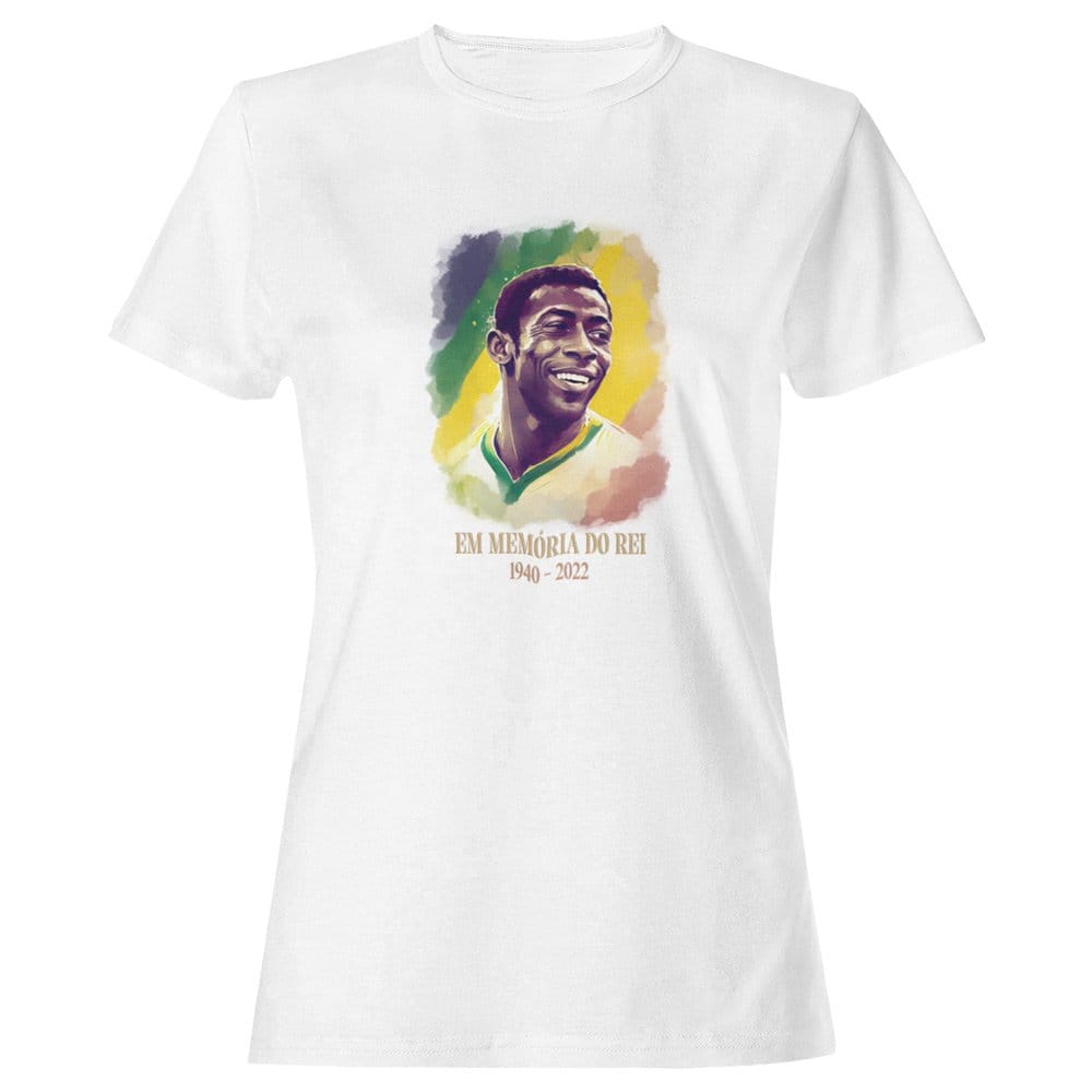 EqualLife Pure Cotton Bio-Washed T-Shirt Chest Printed-Legends - Immortal Pele - In Memory of Do Rei Design-by ZingerTees-Women-EL9120236-F