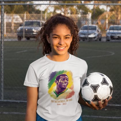 EqualLife Pure Cotton Bio-Washed T-Shirt Chest Printed-Legends - Immortal Pele - In Memory of Do Rei Design-by ZingerTees-Women-EL9120236-F