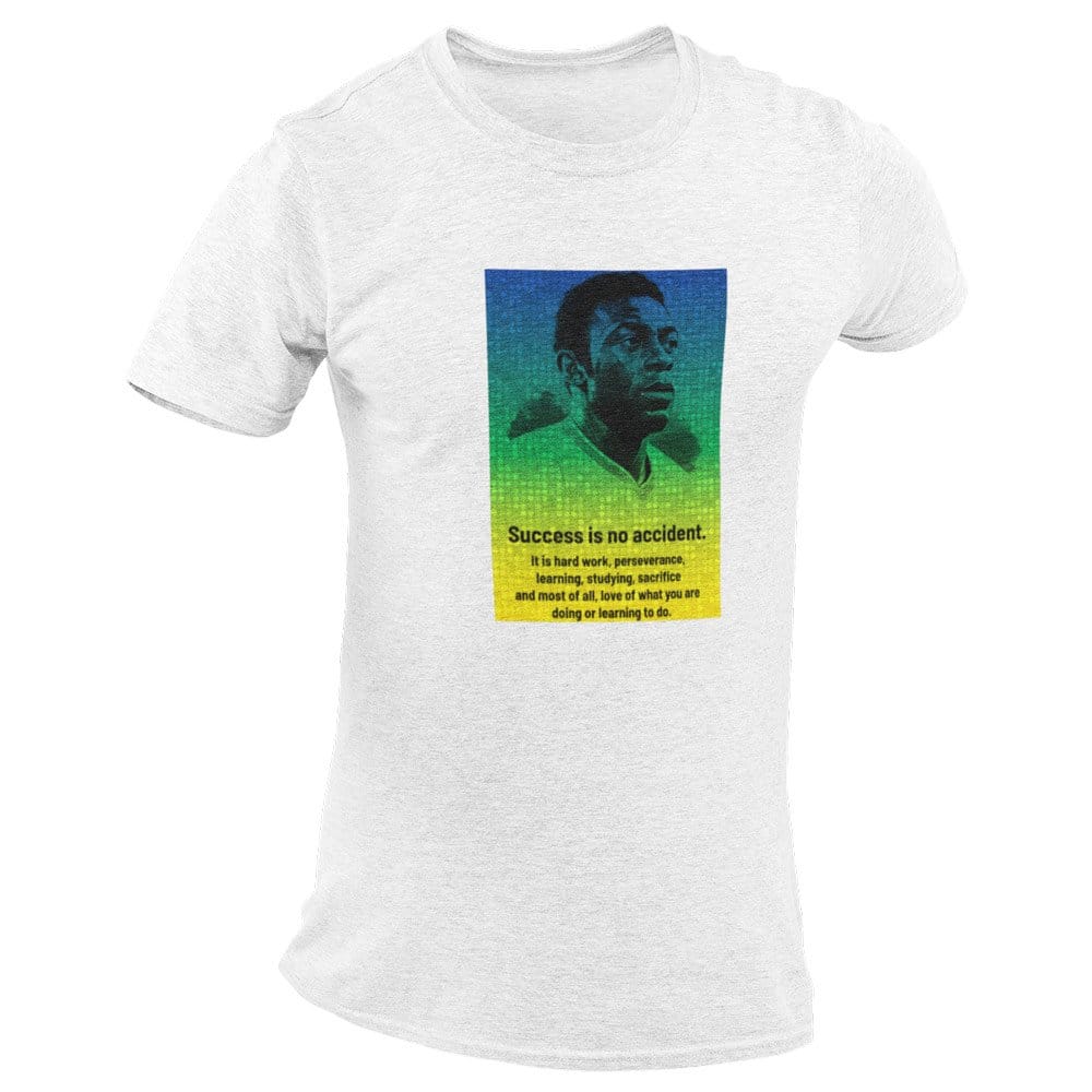 EqualLife Pure Cotton Bio-Washed T-Shirt Chest Printed-Legends - Immortal Pele Quote - Success is no Accident Design-by ZingerTees-Men-EL9120237-M