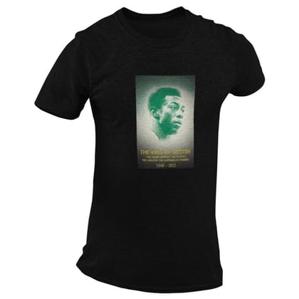 EqualLife Pure Cotton Bio-Washed T-Shirt Chest Printed-Legends - immortal Pele - King of Soccer Design-by ZingerTees-Men-EL9120238-M