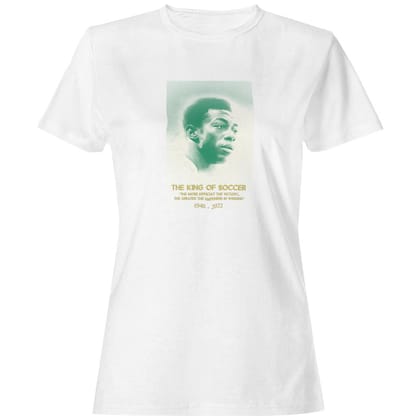 EqualLife Pure Cotton Bio-Washed T-Shirt Chest Printed-Legends - immortal Pele - King of Soccer Design-by ZingerTees-Women-EL9120238-F