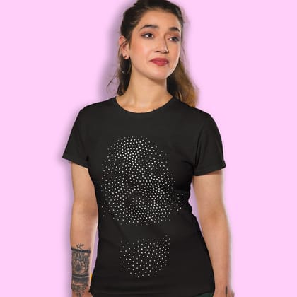 EqualLife Pure Cotton Bio-Washed Chest Printed T-Shirt - Illusion Art - The Woman Design 1 - by ZingerTees-Women-EL9120569-F