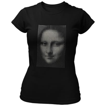 EqualLife Pure Cotton Bio-Washed Chest Printed T-Shirt - Illusion Art - Mona Lisa Design 2 - by ZingerTees-Women-EL9120570-F