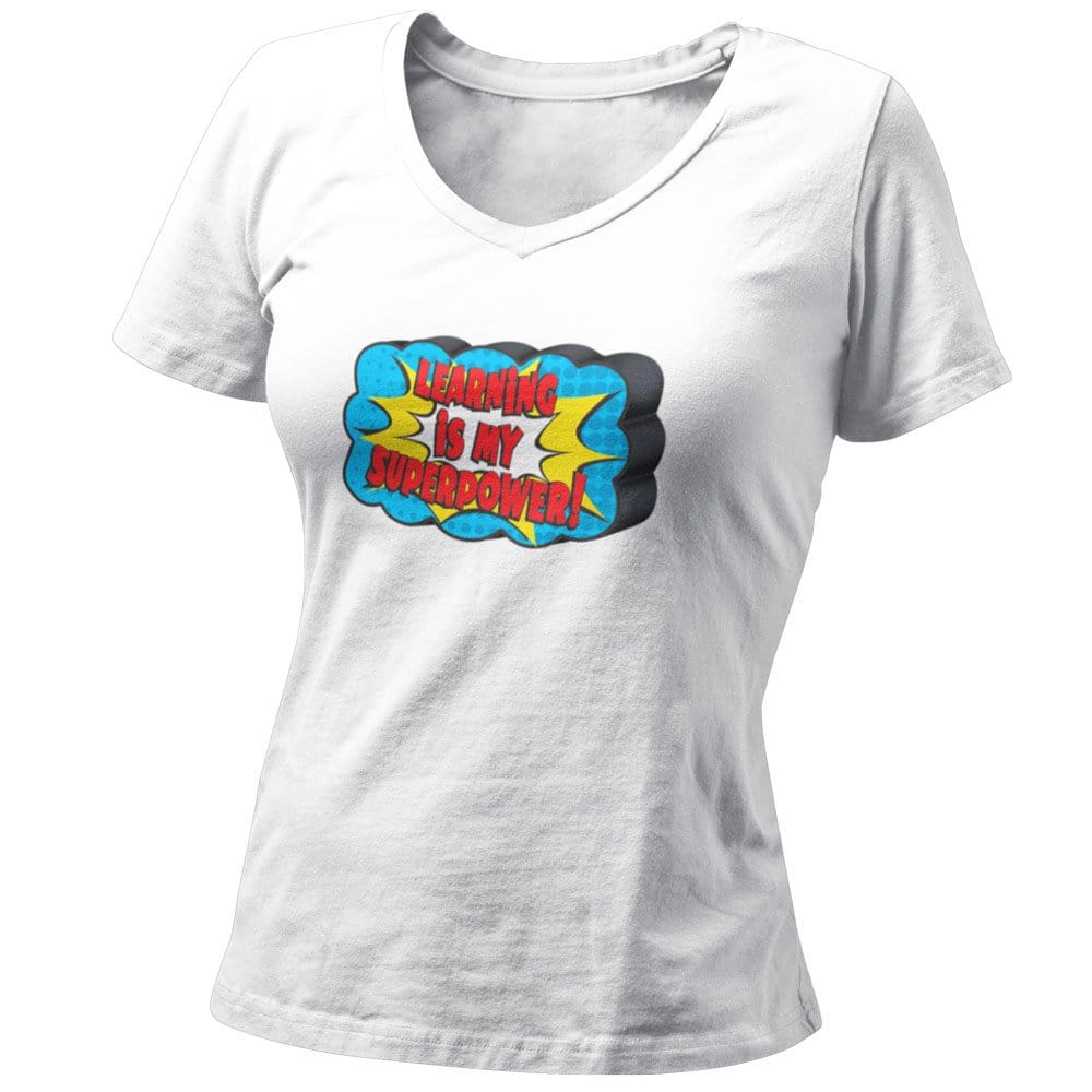 EqualLife Pure Cotton Bio-Washed T-Shirt Chest Printed-Ninja Girl Series 2 - Learning is my Superpower Design-by ZingerTees-Fo-Women-EL9120103-F