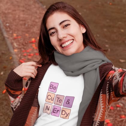 EqualLife Pure Cotton Bio-Washed T-Shirt Chest Printed-Ninja Girl Series 3- Cute and Nerdy Design-by ZingerTees-Fo-Women-EL9120106-F