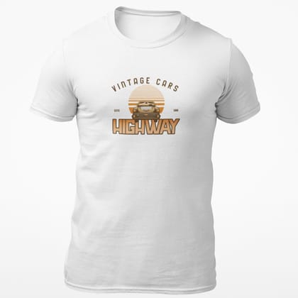 EqualLife Pure Cotton Bio-Washed T-Shirt Chest Printed-Classic Beauties Vintage Car Club Series - Design No.3-by ZingerT-Men-EL9120149-M