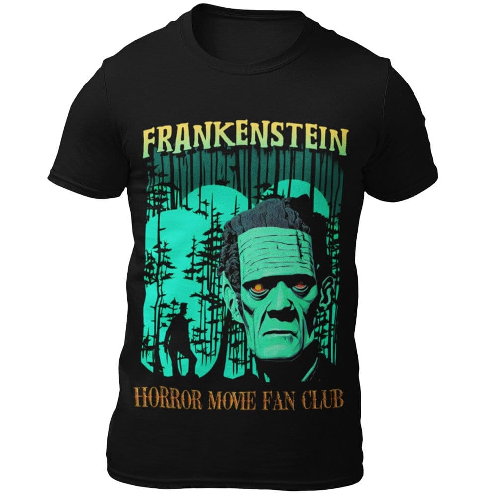 EqualLife Pure Cotton Bio-Washed T-Shirt Chest Printed-Horror Movie Club Series -2-The Frankenstein Design-by ZingerTees-Women-EL9120166-F