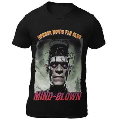 EqualLife Pure Cotton Bio-Washed T-Shirt Chest Printed-Horror Movie Club Series -3-Zombie Android Mind Blown Design-by ZingerTees-Women-EL9120167-F
