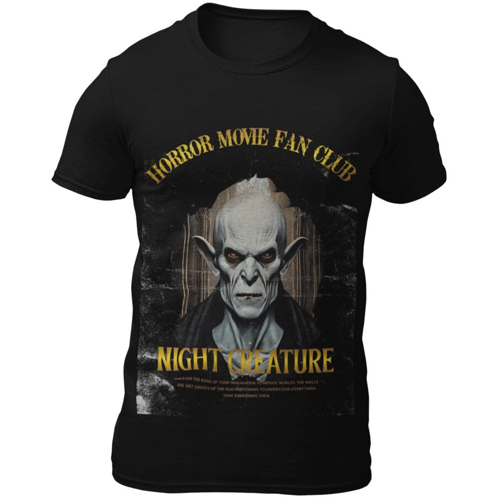 EqualLife Pure Cotton Bio-Washed T-Shirt Chest Printed-Horror Movie Club Series -4-Vampire Night Creature Design-by ZingerTees-Men-EL9120168-M