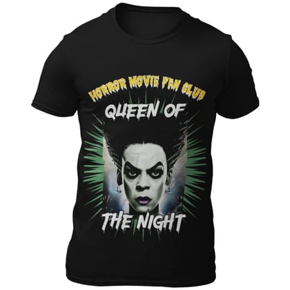 EqualLife Pure Cotton Bio-Washed T-Shirt Chest Printed-Horror Movie Club Series -5-Witch Queen of the Night Design-by ZingerTees-Men-EL9120169-M