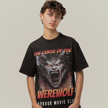 EqualLife Pure Cotton Bio-Washed T-Shirt Chest Printed-Horror Movie Club Series -7-Curse of the Werewolf Design-by ZingerTees-Men-EL9120171-M