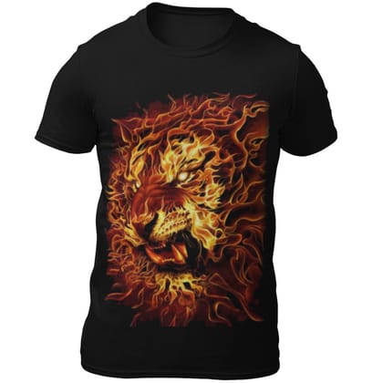 EqualLife Super Dry-fit Printed Jersey T-Shirt Chest Printed-Flame Art Series -1 - Flaming Lion Design for Bikers-by ZingerTees-Women-EL9120157-F EqualLife Super Dry-fit Printed Jersey T-Shirt Chest Printed-Flame Art Series -1 - Flaming Lion Design for Bikers-by ZingerTees-Women-EL9120157-F