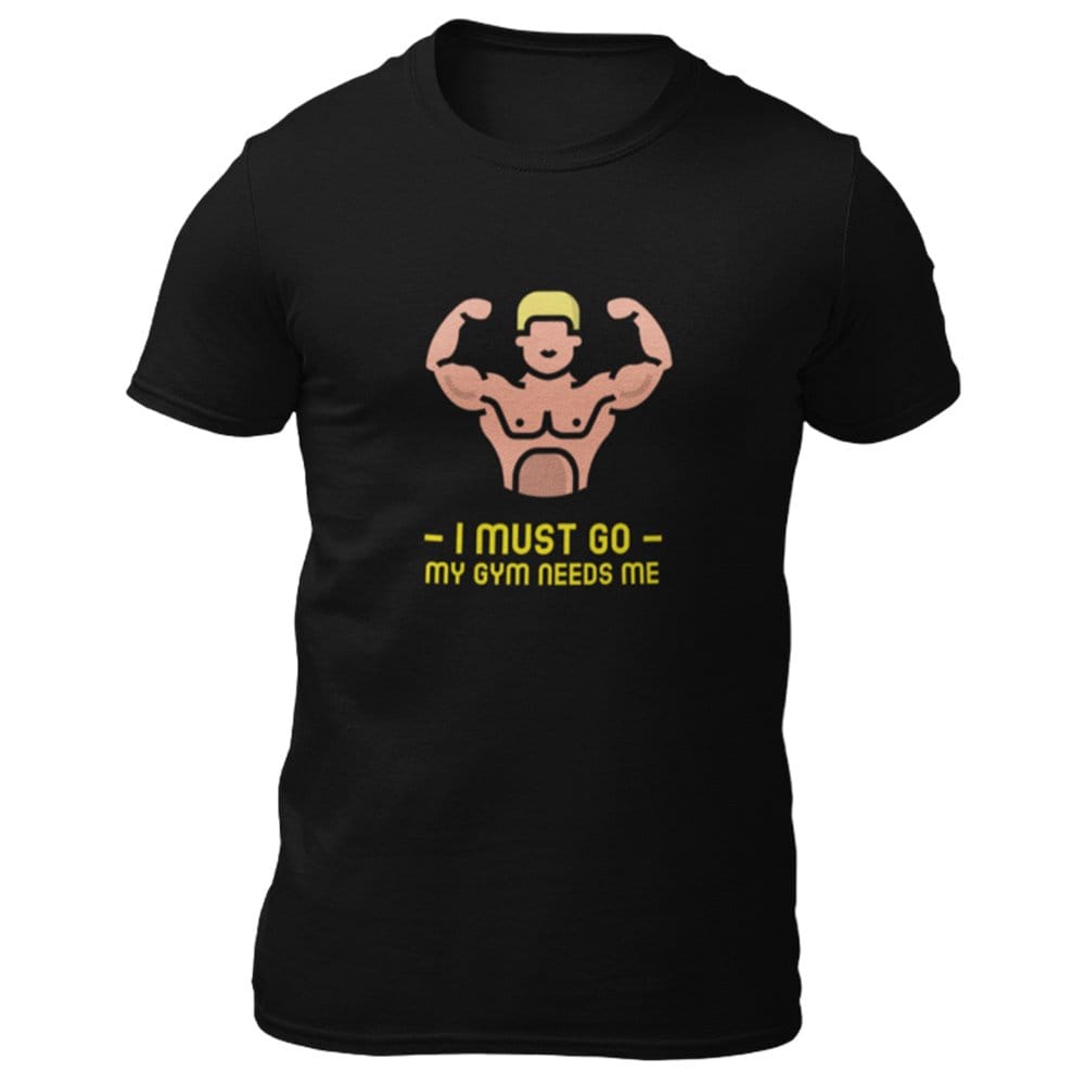 EqualLife Pure Cotton Bio-Washed T-Shirt Chest Printed-Gym Wear Series - 2 - My Gym Needs Me Design-by ZingerT-Men-EL9120177-M