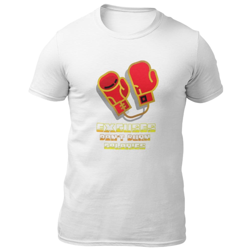 EqualLife Pure Cotton Bio-Washed T-Shirt Chest Printed-Gym Wear Series - 4 - Excuses Don't Burn Calories Design-by ZingerT-Men-EL9120179-M