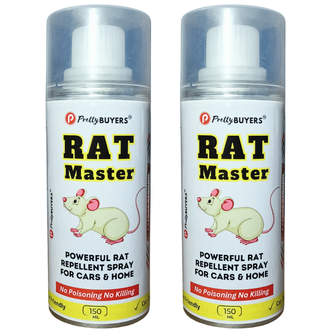 PrettyBUYERS  Organic Rat & Rodent  Repellent Spray For Car & Home | Protect Your Car cables From Rat & Rodent Bite 150 MLx2 (Pack Of 2)