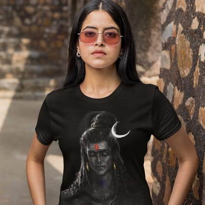 EqualLife Pure Cotton Bio-Washed T-Shirt Chest Printed-God - Shiva - 5 - Meditating Mahadev Design-by ZingerTees-Women-EL9120254-F EqualLife Pure Cotton Bio-Washed T-Shirt Chest Printed-God - Shiva - 5 - Meditating Mahadev Design-by ZingerTees-Women-EL9120254-F