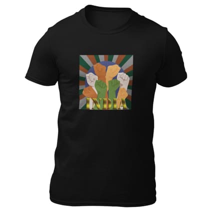 EqualLife Pure Cotton Bio-Washed T-Shirt Chest Printed-Celebrate India Series - New And Powerful India Design-by ZingerTees-Men-EL9120250-M