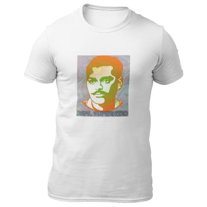 EqualLife Pure Cotton Bio-Washed T-Shirt Chest Printed-Celebrate India Series - Chandra Shekhar Azad a Real Superhero Design-by ZingerTees-Men-EL9120251-M