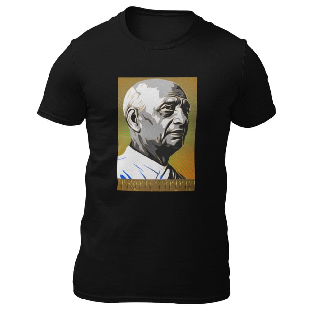 EqualLife Pure Cotton Bio-Washed T-Shirt Chest Printed-Celebrate India Series - Sardar Patel The Iron Man Who Made Iron India Design-by ZingerTees-Men-EL9120252-M