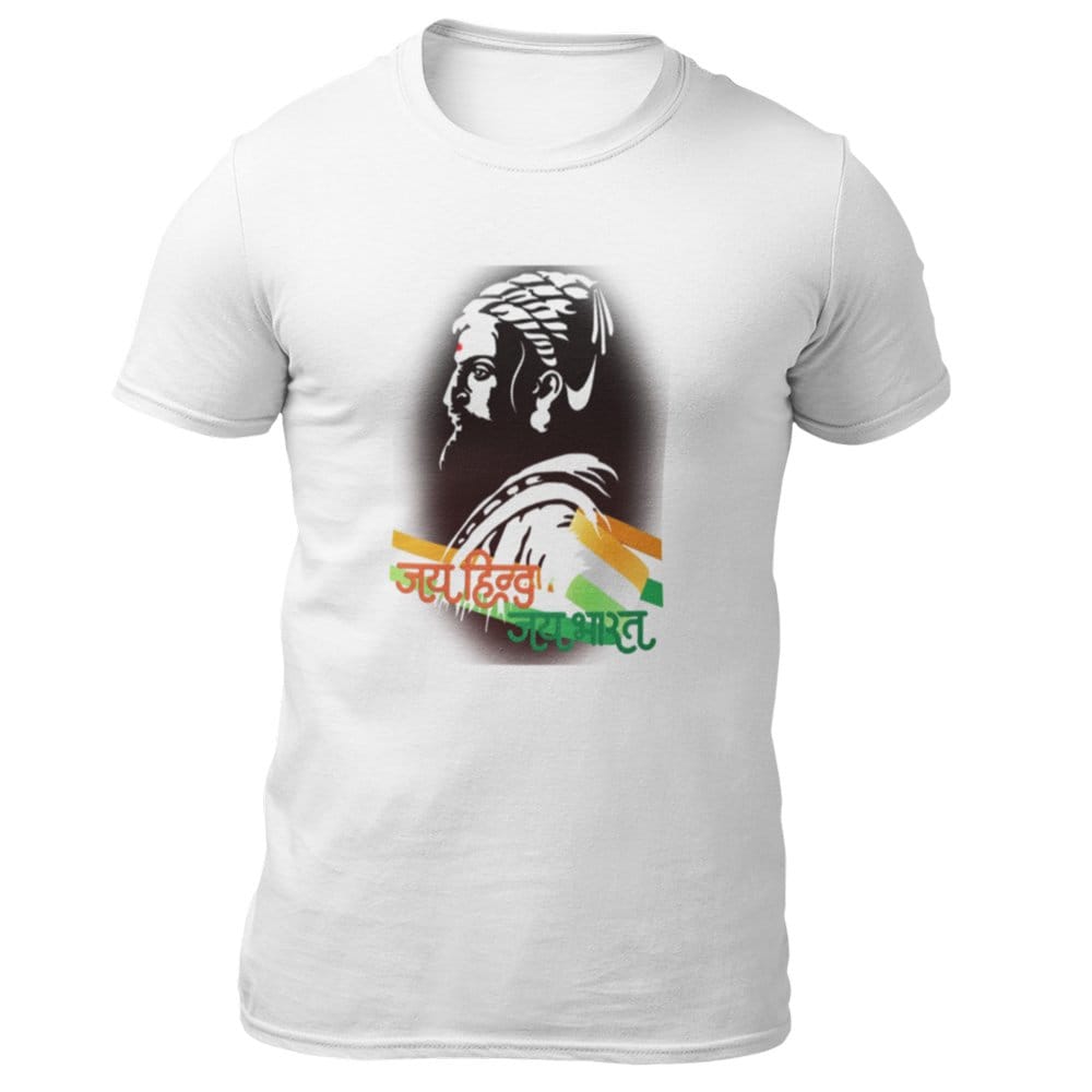 EqualLife Pure Cotton Bio-Washed T-Shirt Chest Printed-Celebrate India Series - Chatrapati Shivaji Maharaj the Great Liberator Design-by ZingerTees-Men-EL9120253-M