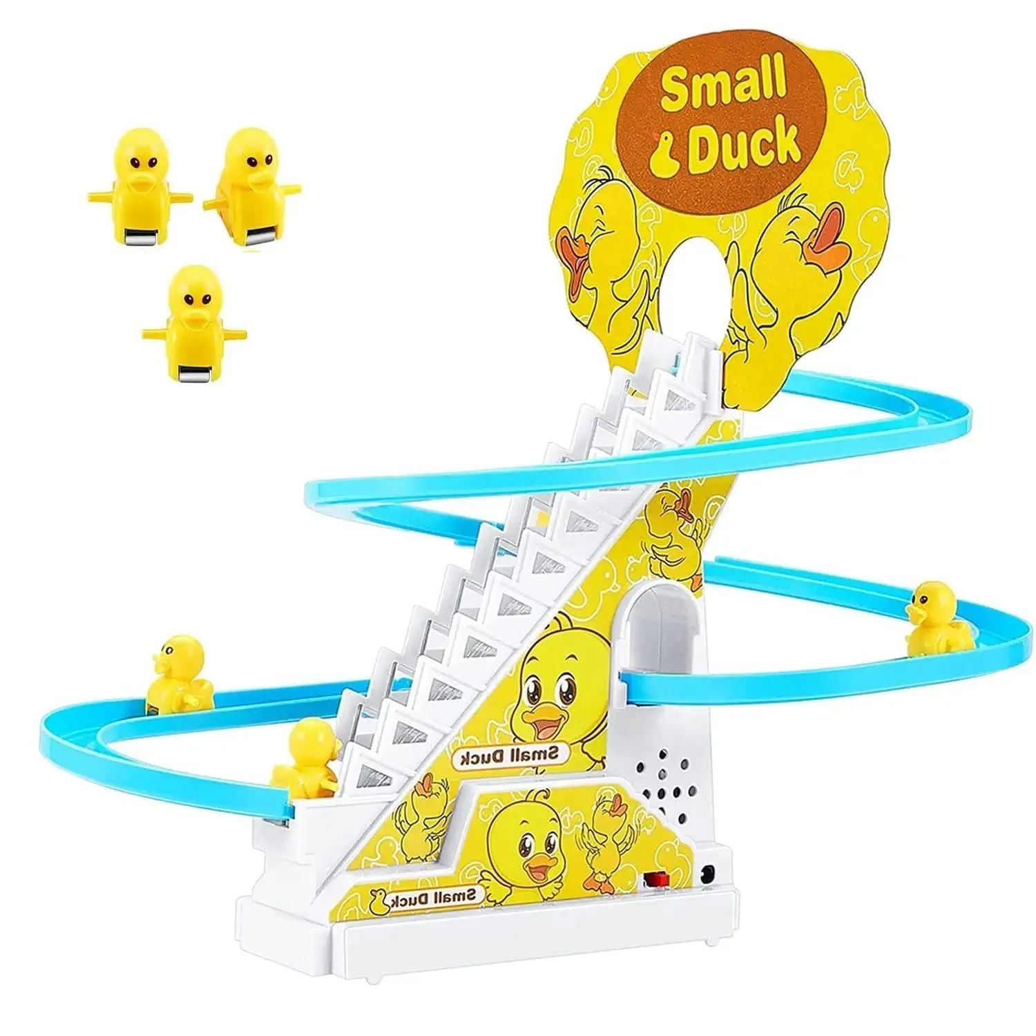 KTRS ENTERPRISE small duck climbing stairs children's electric small yellow duck assembled track music multi-layer slide
