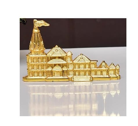 Ram Mandir Ayodhya Model Shri Ram Janmbhumi Temple Statue, showpiece in 4 Inches for car dashboard, home, shop, office table and gifts purpose