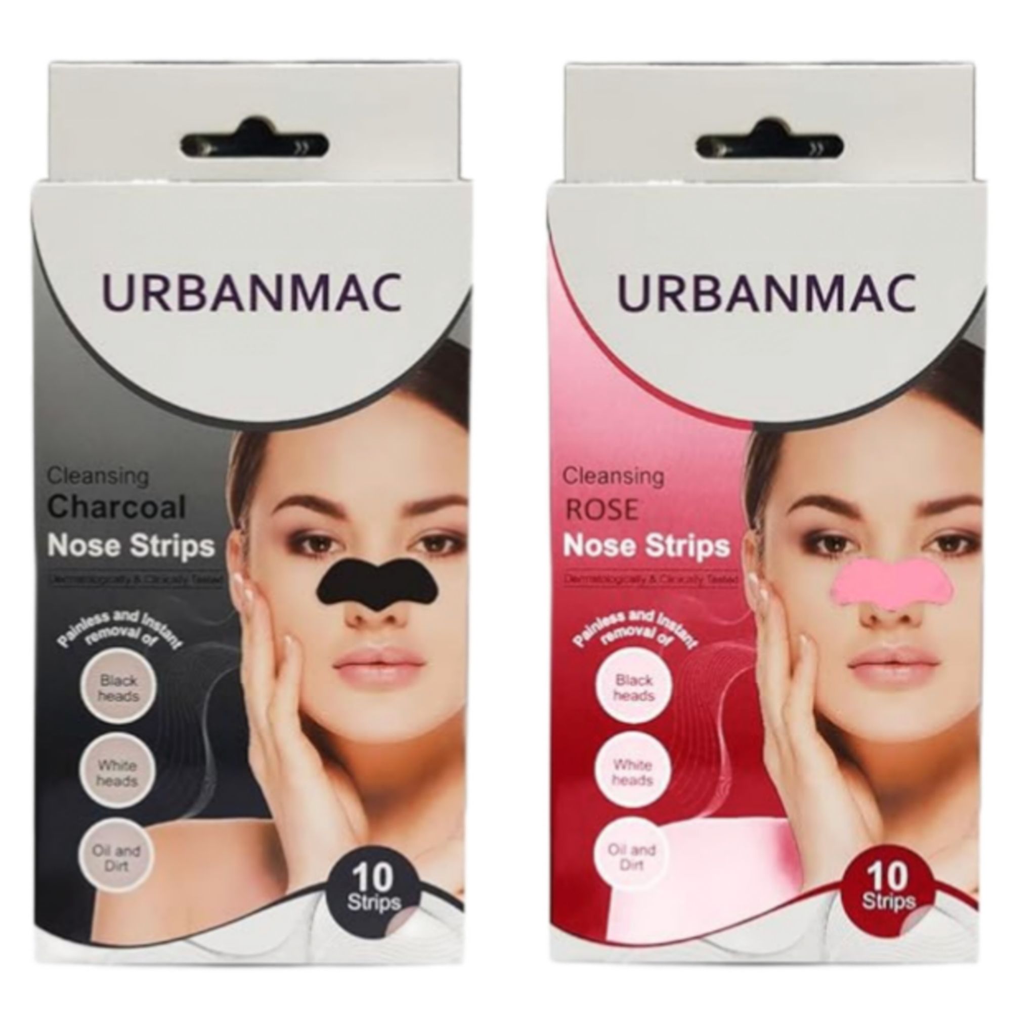 Nose Strips For Blackhead Whitehead Remover, Nose Pore Cleanser Strips, Deep Cleansing (20 PCS) Rose + Charcoal