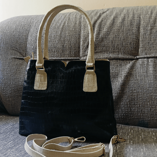 Elegance Croco Handbag - Black - Handbags | Buy online on ZillyBuy