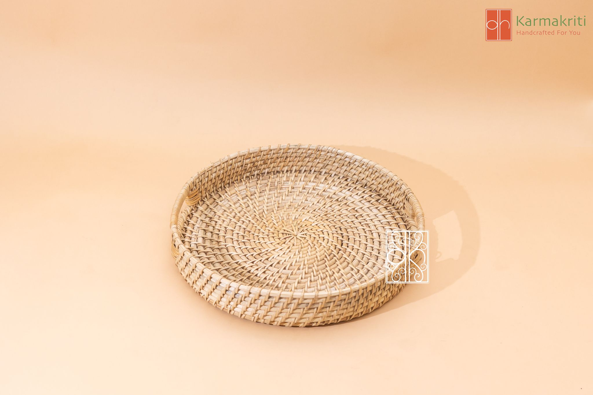 Bohemian Oasis Handmade Rattan Tray (pack of 2)