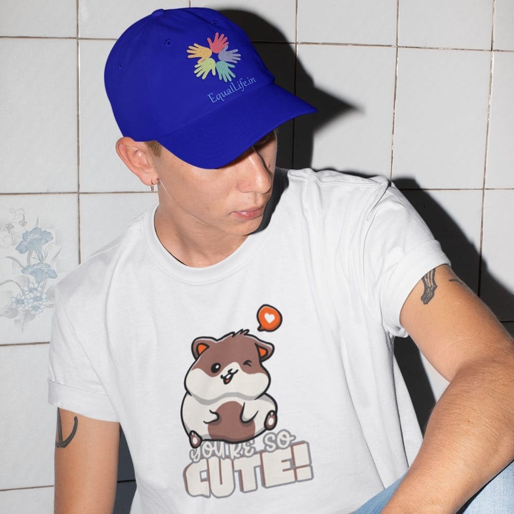 EqualLife Pure Cotton Bio-Washed T-Shirt Chest Printed-Valentine's Day - Cute Kitty - You're So Cute Design-by ZingerTees-Men-EL9120278-M