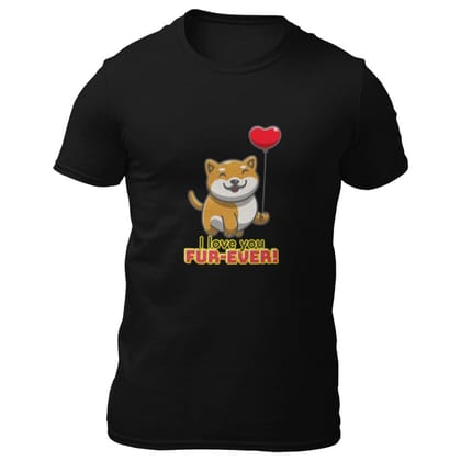 EqualLife Pure Cotton Bio-Washed T-Shirt Chest Printed-Valentine's Day - Cute Kitty Love you Fur-Ever Design-by ZingerTees-Men-EL9120275-M