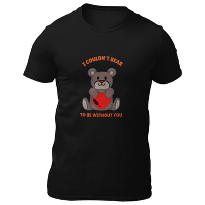 EqualLife Pure Cotton Bio-Washed T-Shirt Chest Printed-Valentine's Day - I couldn't Bear to be without you Design-by ZingerTees-Men-EL9120266-M