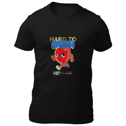 EqualLife Pure Cotton Bio-Washed T-Shirt Chest Printed-Valentine's Day - Hard to Catch Not Available Design-by ZingerTees-Men-EL9120264-M