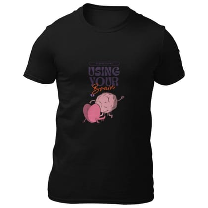 EqualLife Pure Cotton Bio-Washed T-Shirt Chest Printed-Anti-Valentine's Day - Use Your Brain Design-by ZingerTees-Men-EL9120262-M