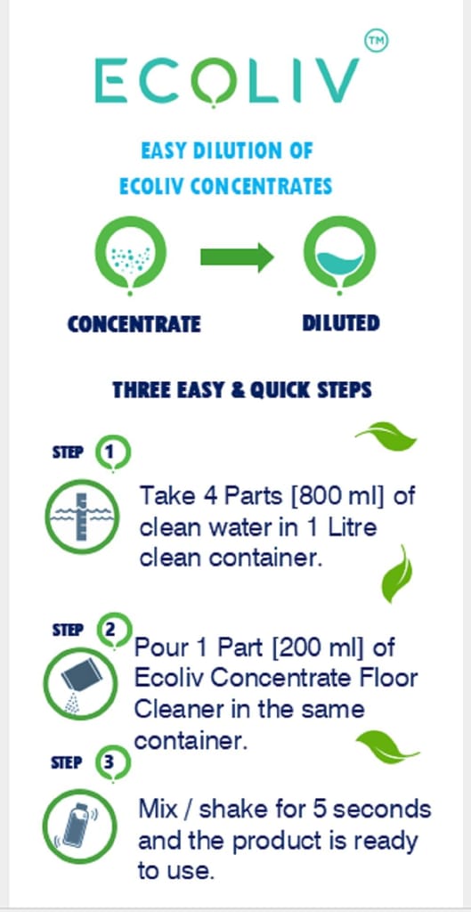 ECOLIV Liquid Floor Cleaner Concentrate Refill Pouch - 2 Litre