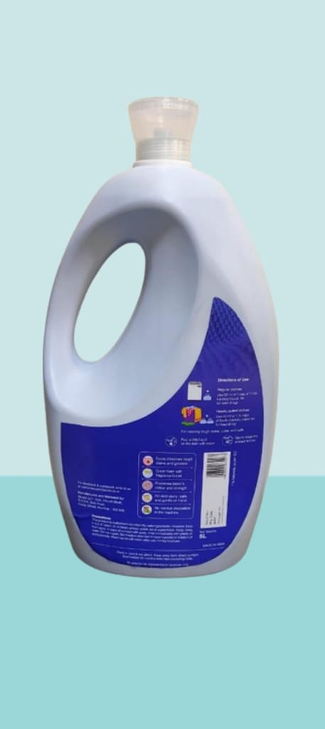 Ecoliv Natural Liquid Detergent 5L Refill Can|Lasting Floral Fragrance| Powered by Bioenzymes| Natural Conditioning| For Top Load & Hand Washing| Lasts For 84 washes|Ideal for tough stain removal