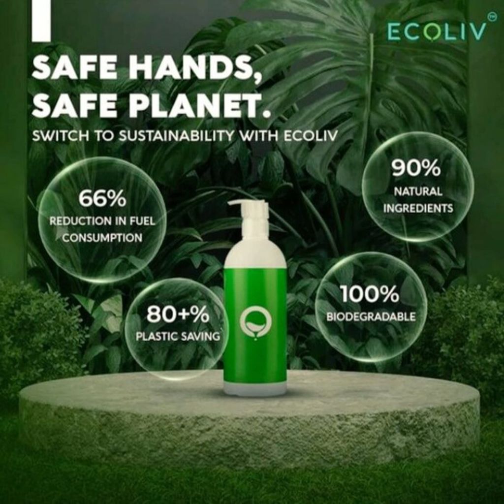 Ecoliv Liquid Dishwash HandWash Refill 500 ml x 2 Combo|Makes 500 ml Water Lily Liquid Hand Wash & 500 ml Liquid Dishwash (Pack of 2 X170 ml Refill Pouch)