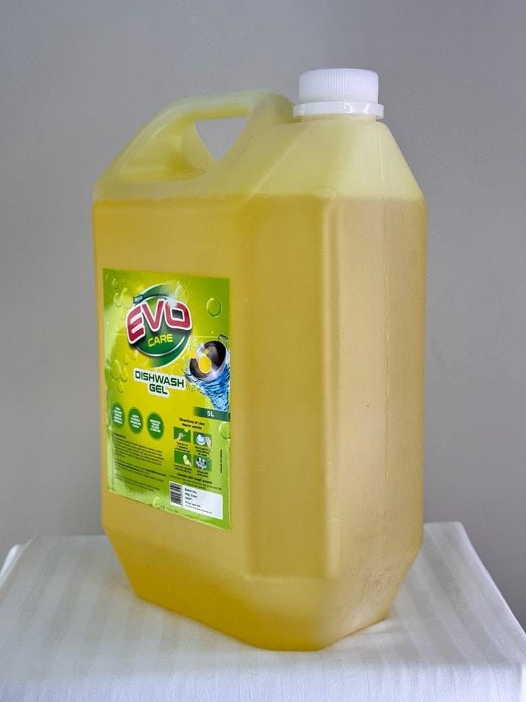 Evocare Liquid Dishwash Refill 5L Can - Powerful Cleaning Formula, Removes Tough Stains and Grease, Ideal for Commercial and Household Use