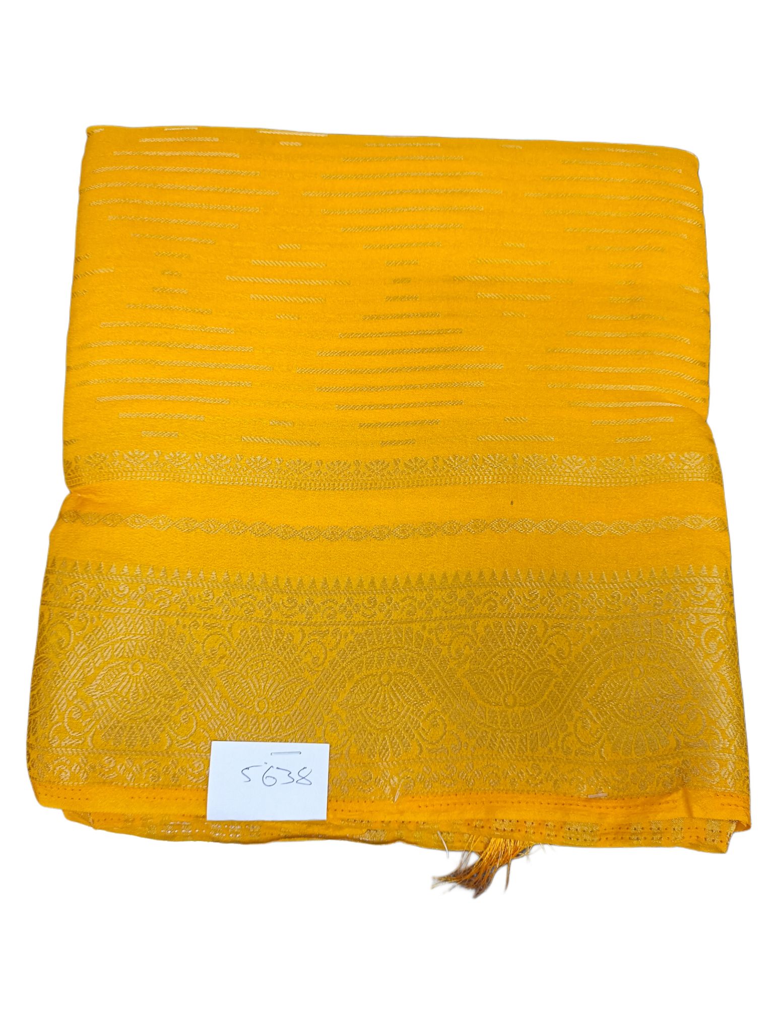 Yellow Saree with Golden Zari Border